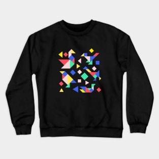 Geometric Birds Colorful Abstract Retro Design Crewneck Sweatshirt